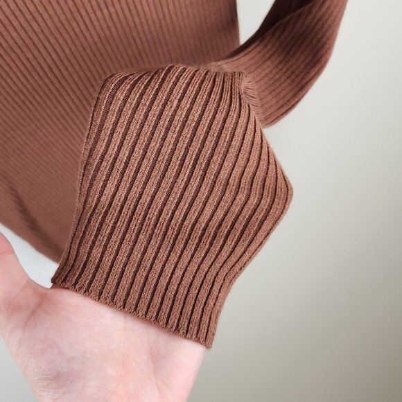 8 by YOOX Ribbed Knit Cut-out Polo Jumper Top sz XS - Picture 4 of 6